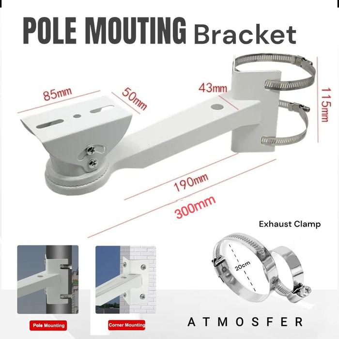 Gambar BRACKET CCTV OUTDOOR BRACKET TIANG BUAT CCTV  INCLUDE HOSE CLAMP - BRACKET+CLAMP dari atmosfer shop undefined Tokopedia