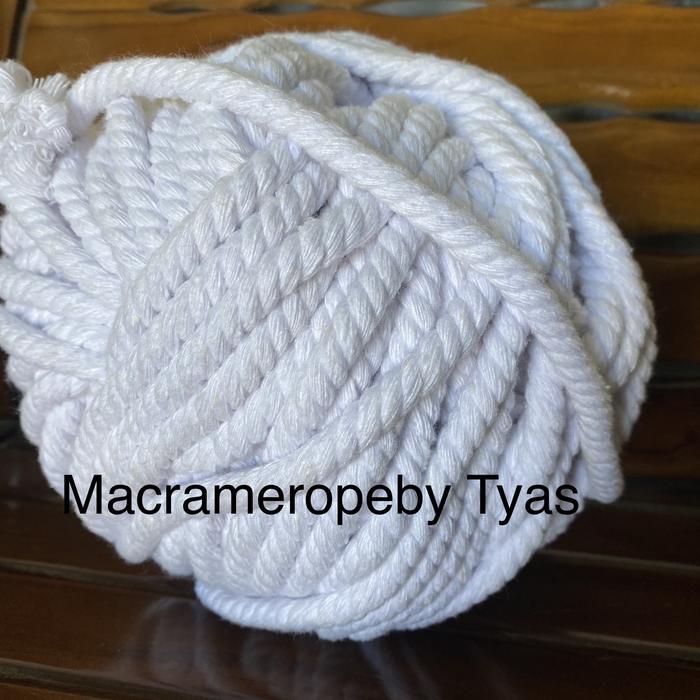 Gambar Benang macrame | Tali macrame size 8mm berat 100gr - Putih, 8mm dari Macrameropetyas undefined 2 Tokopedia