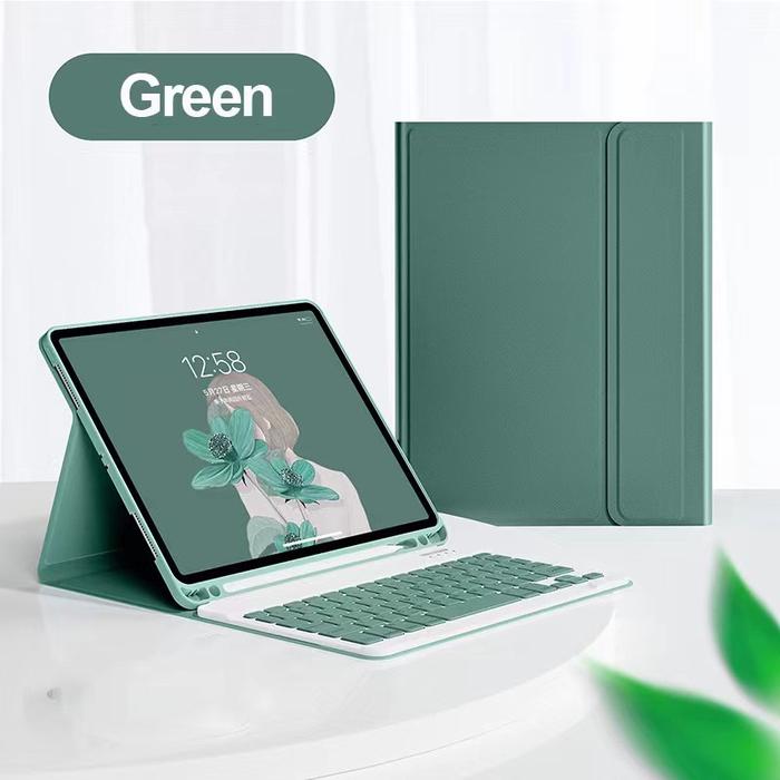 Gambar Samsung Tab S9 FE 10.9 SM-X510 Leather Flip Case Keyboard Bluetooth - Hijau Tua dari Free Case undefined Tokopedia