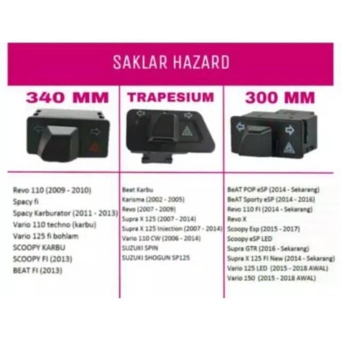 Gambar Saklar Sen Sein 34MM Hazard Honda Revo Beat Fi Supra 125 Vario 110 125 dari RODAMASOFFICIAL undefined Tokopedia