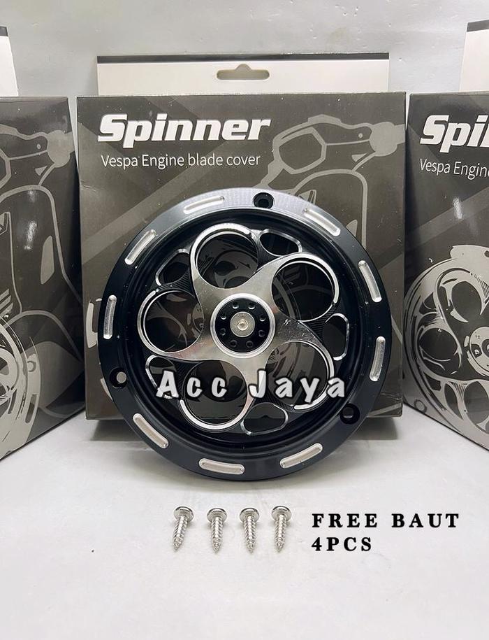 Gambar SPINNER COVER TUTUP KIPAS RADIATOR PREMIUM FULL CNC MOTOR UNIVERSAL - SPINNER HITAM dari Accjaya Motorshop undefined Tokopedia