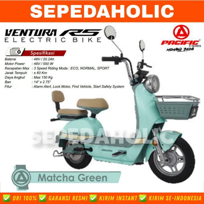 Gambar Sepeda Listrik PACIFIC VENTURA R5 RS 550 Watt 20 AH Electric E Bike - Matcha Green dari Sepedaholic undefined Tokopedia