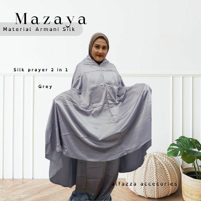 Gambar MUKENA / PRAYER SET / MUKENA DEWASA / MUKENA2IN1 / MUKENA POLOS / SILK - Grey dari alfazzaaccecories undefined Tokopedia