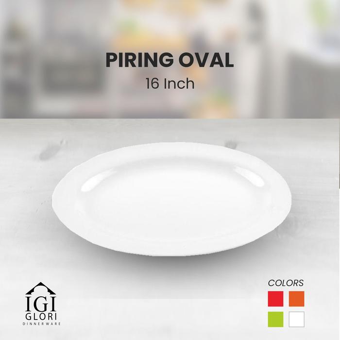 Gambar Melamine - GLORI - 6316 Piring Oval 16 Inch - Ayam Panggang Ikan Bakar Seafood Steak - Putih, Pcs dari Glori Melamine undefined Tokopedia