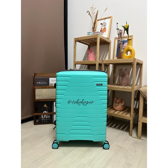 Gambar KOPER PRESIDENT 1501Z 20 INCH 24 INCH BAHAN PP ELASTIS KUAT TSA LOCK - GREEN, 20 INCH  dari Tokokoper undefined Tokopedia