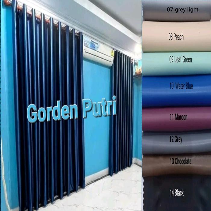 Gambar Tirai gorden polos bahan import kain blackout doff ukuran l140 t300 cm - Biru, L.140 X T.150CM dari Gorden Putri undefined Tokopedia