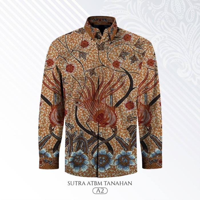 Gambar Baju batik pria I batik tulis pria lengan panjang bahan sutera pola 4 dari Batik tulis nusantara undefined Tokopedia