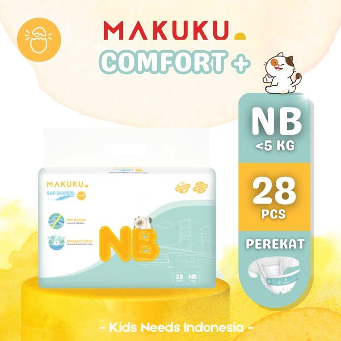 Gambar MAKUKU SAP DIAPERS NEW COMFORT+ NB/S/M/L/XL/XXL - TAPE NB28 dari Kids Needs Indonesia undefined Tokopedia