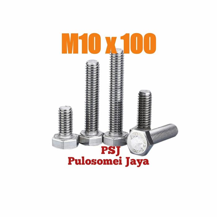 Gambar Baut Mur Stainless M3/8 x 5.1/2mm / Bolt Nut Stainless Steel 304 dari PULO SOMEI JAYA undefined Tokopedia