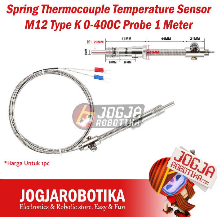 Gambar Compression Spring Thermocouple Temperature Sensor M12 Type K 0-400C - 1METER dari Jogjarobotika undefined Tokopedia