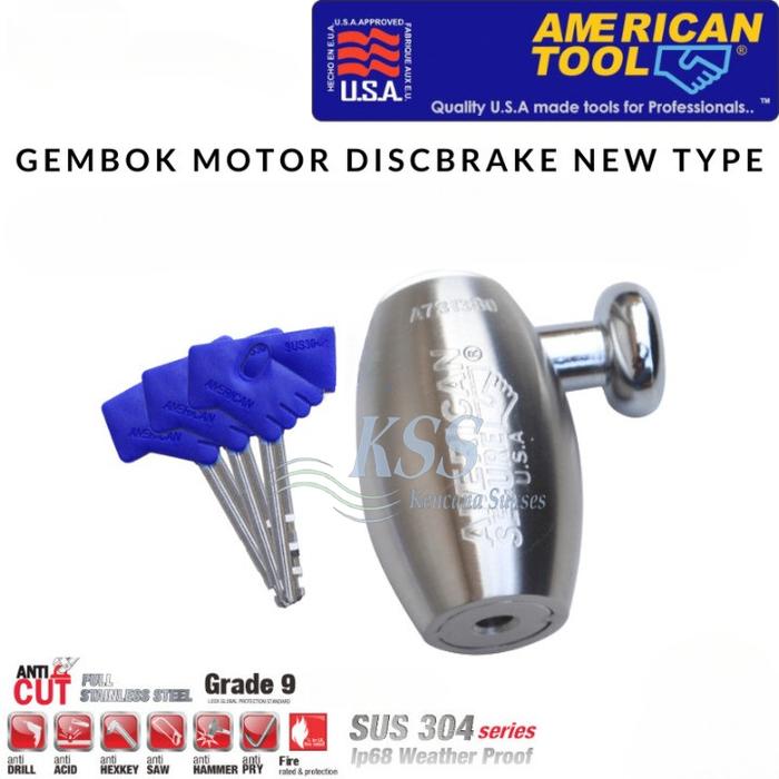 Gambar GEMBOK KUNCI PENGAMAN CAKRAM MOTOR AMERICAN TOOL SECURE - A731380 BULAT dari KENCANA SUKSES SEJAHTERA 88 undefined Tokopedia