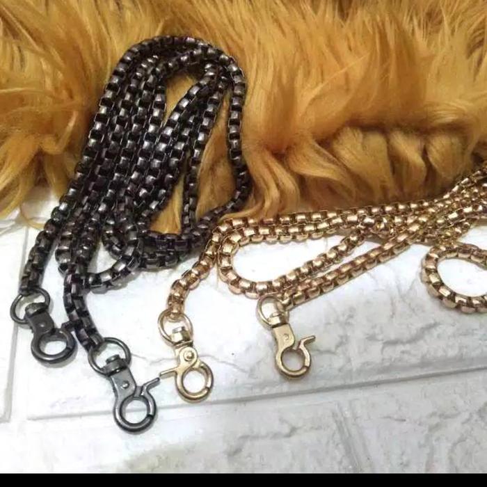 Gambar Tali Rantai Ulir Tas Wanita Selempang Gold Hitam - Hitam dari SEKAWAN BAGS undefined Tokopedia