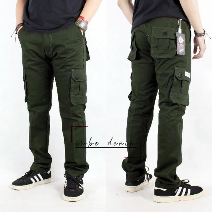 Gambar Celana Panjang Pria Cargo Kargo Tactical Outdoor Gunung Warna Cream - Hijau army, S dari Gisha &amp; Rafasya collection undefined Tokopedia