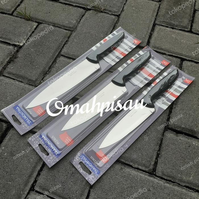 Gambar pisau daging meat knife Tramontina plenus 7 inchi 23426.107 original dari Omah Pisau Jogja undefined Tokopedia