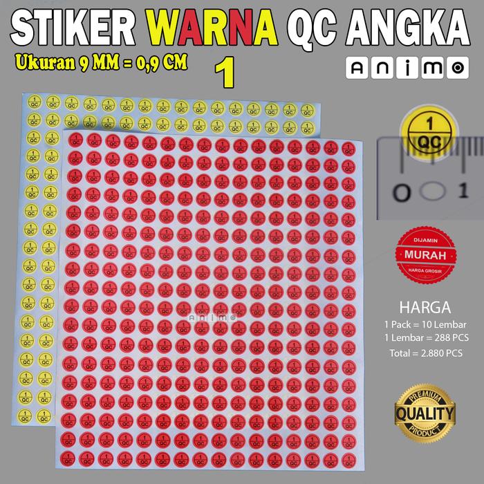 Gambar STIKER WARNA QC ANGKA - STIKER QUALITY CONTROL = 0,9 CM - 1, Kuning dari ANIMO LABEL undefined Tokopedia