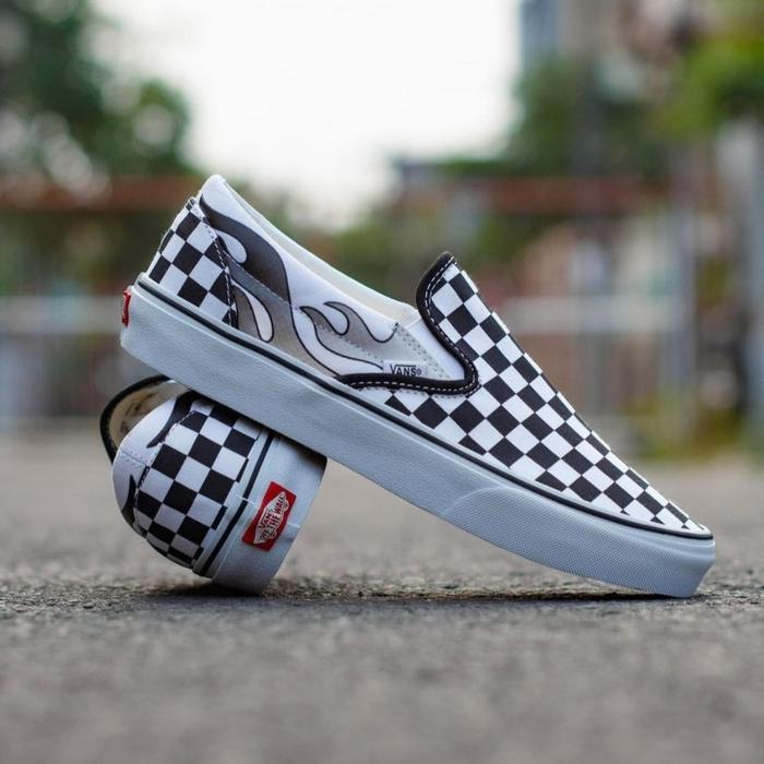 Vans Slip On Flame Checkerboard Jual VANS SLIP ON CHECKERBOARD