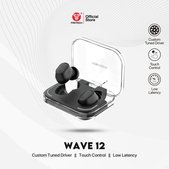 Gambar FANTECH WAVE12 BLUETOOTH WIRELESS Earphone - BLACK dari GGSTORESBY undefined Tokopedia