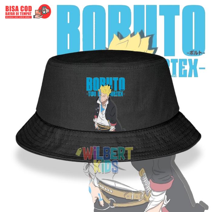 Gambar Topi Bucket Anak Boruto Naruto - Hitam dari YESKEN STORE undefined Tokopedia