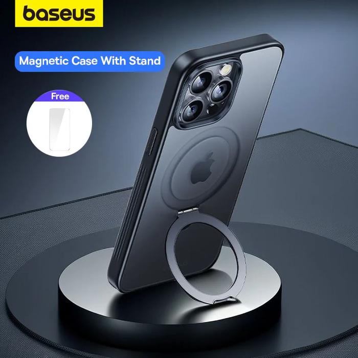 Gambar BASEUS MAGSAFE STAND CASE FOR IPHONE 15 PRO MAX ADJUSTABLE KICKSTAND - Iphone 15 Pro dari D&D-oLshop undefined Tokopedia