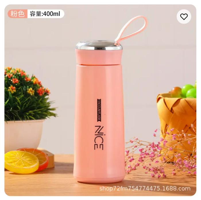 Gambar Botol Tumbler Aesthetic Gelas Minum Kaca Simple Elegan Water Bottle - Pink dari homewallpaperr undefined Tokopedia