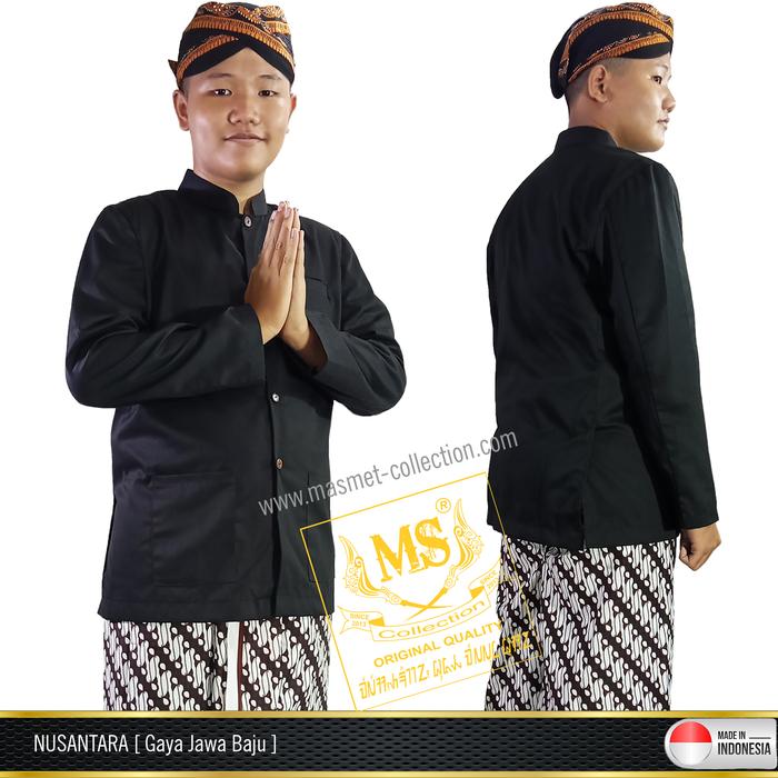 Gambar PANGSI HITAM NUSANTARA ALUSAN [ Gaya Jawa  Wiru Dodot ] - Baju Atasan, XL dari MS Collection Busana Adat undefined Tokopedia