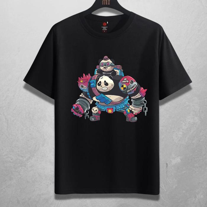 Gambar Kaos Distro Premium Heroic Panda - Baju Atasan Pria Wanita Hitam Putih - HC664 HITAM, L dari Haenhacollection undefined Tokopedia