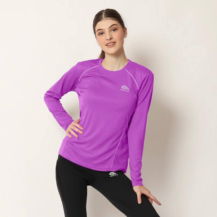 Gambar MANIAK Baju Olahraga Running Sport Wanita Lengan Panjang Kaos Lari Gym - Ungu, M dari maniak brand undefined Tokopedia