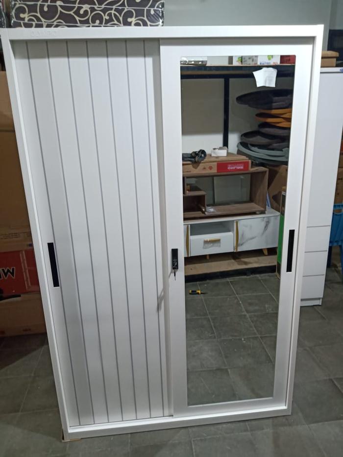 Gambar LEMARI PAKAIAN BESI 2 PINTU SLIDING OSWS OLYMPIC 120CM KHUSUS BOGOR dari TokoNiagaBaru_NEW undefined Tokopedia