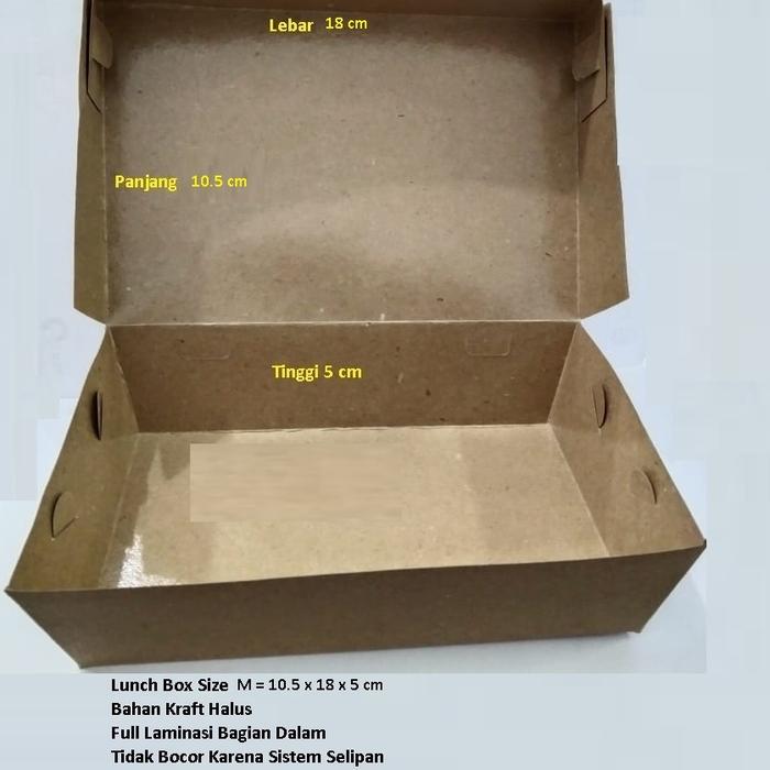 Gambar LUNCH BOX MEDIUM KRAFT DUS Size M order special 100 pcs dari Williebeeee undefined Tokopedia