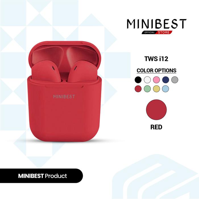 Gambar MINIBEST i12 TWS inpods 12 Headset Bluetooth Macaron Earphone Wireless - I12 MERAH dari Minibest Store undefined Tokopedia