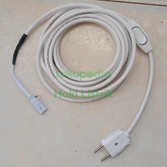 Gambar KABEL COLOKAN PENYAMBUNG LAMPU TL T5 / T8 + SAKLAR ON - OFF / PRINTER - 1meter dari hoki listrik undefined Tokopedia
