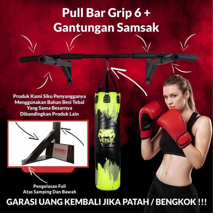 Gambar Pull Up Bar Chin Up Bar Iron Gym Alat Fitnes Gym Angkat Beban Home Gym - grib 6 dari Redfit Home Fitness undefined Tokopedia