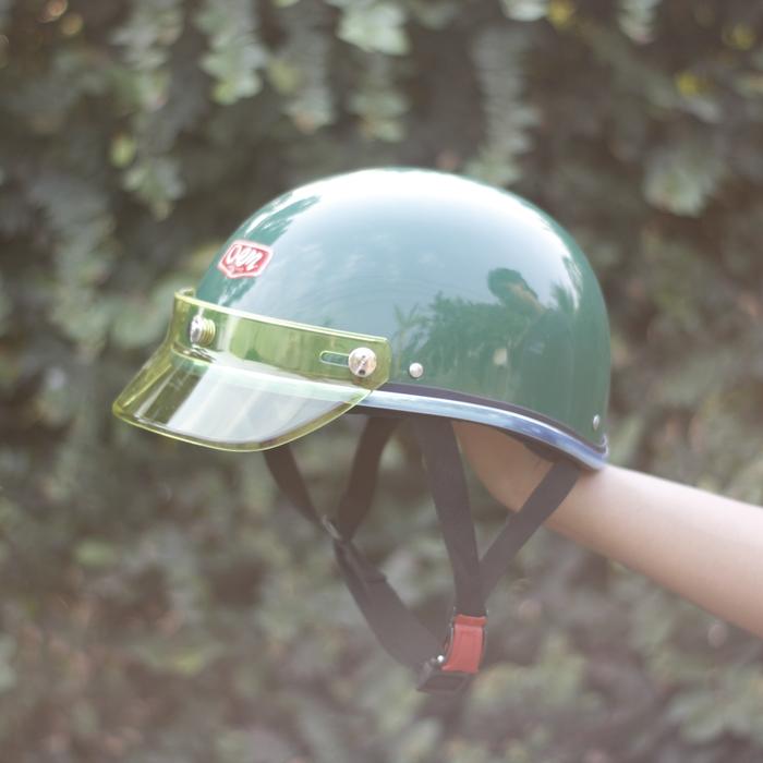 Gambar HELM CHOPPER (SHORTY) BLACK GLOSSY - Hijau, XL dari LAWASAN MOJOKERTO undefined Tokopedia