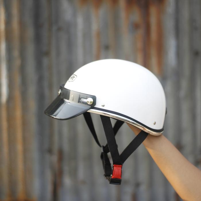 Gambar HELM CHOPPER (SHORTY) BLACK GLOSSY - Putih, M dari LAWASAN MOJOKERTO undefined Tokopedia