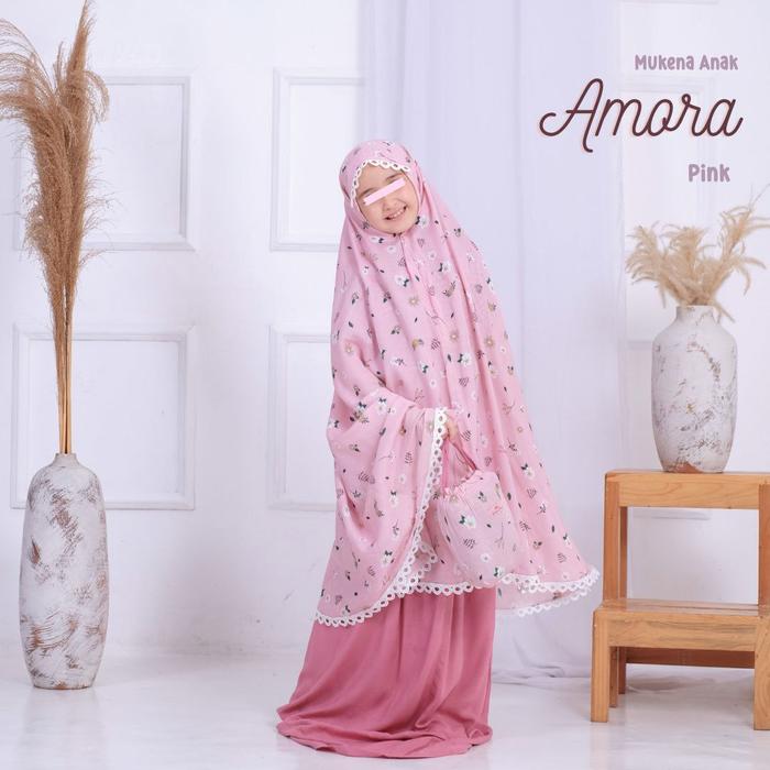 Gambar Mukena Anak Amora 2in1 - pink dari dailyku02 undefined Tokopedia