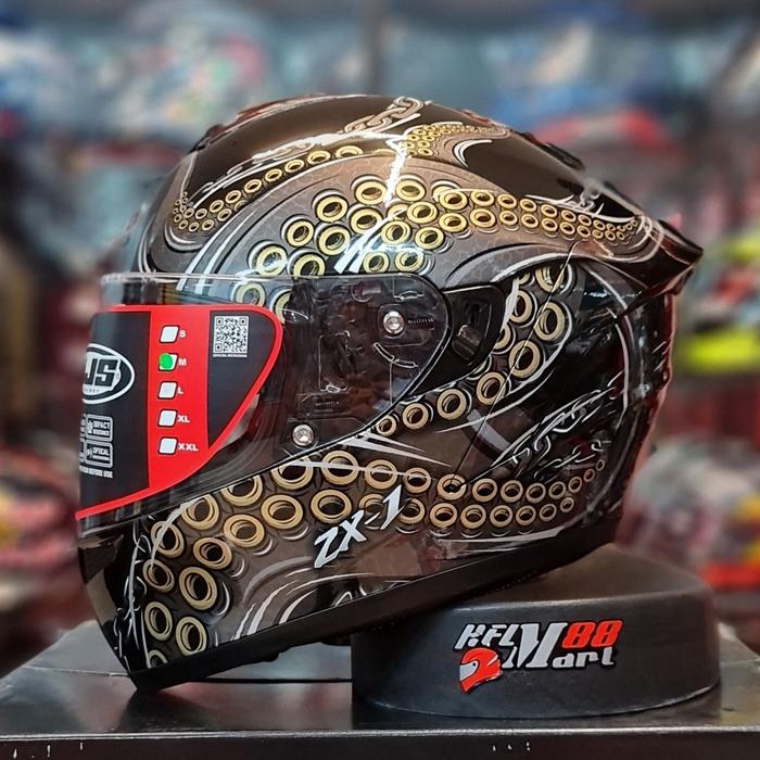 Gambar NJS ZX-1 Helm Full Face - Helm NJS ZX1 - KRAKEN GOLDGLOS, S dari Helm Mart 88 MOTOVERSE undefined Tokopedia