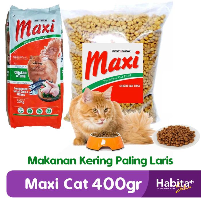Gambar [Best Seller] - Makanan Kucing Maxi 1 Kg dan Ukuran lainnya - 400 gram dari Habitat Satwa undefined Tokopedia