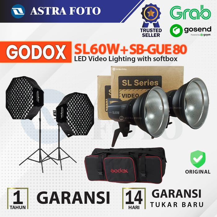 Gambar GODOX SL60 / SL60 W / SL60W Paket Softbox + Grid + Lightstand + Tas - 2 Softbox 80cm, Tanpa Tas dari Astra Foto undefined Tokopedia