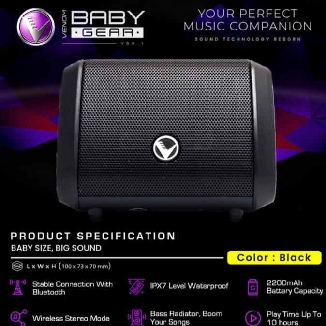 Gambar Venom Baby Gear Vbg 1 Portable Bluetooth speaker : FM RADIO,wateroof - Hitam dari Tiga Rodaa undefined Tokopedia