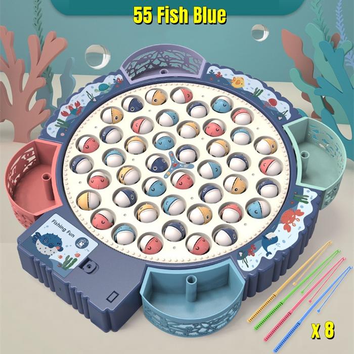 Gambar 【55Fish Magnetic Fishing】Magnet Automatic Fishing Toy Catch Fish Early - 55 Fish Blue dari ToyOasis.ID undefined Tokopedia