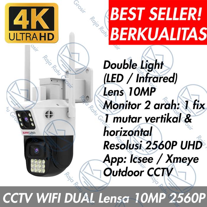 Gambar IP CAM CAMERA CCTV OUTDOOR WIRELESS WIFI 1080P HD PTZ SPEED DOME A108 - Out 2lens robot, Tanpa Memori dari Raja Ratu Grosir undefined Tokopedia