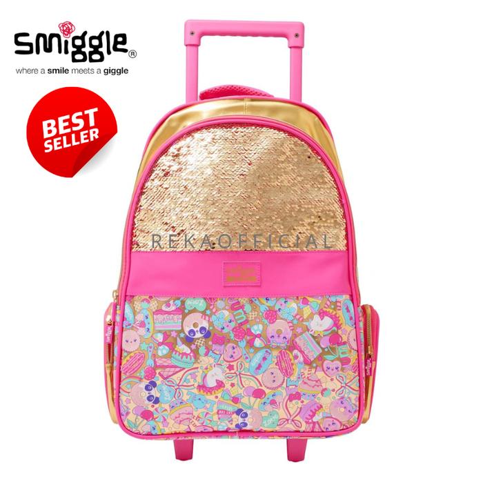 Gambar (BEST SELLER) TAS SMIGGLE TROLLEY BACKPACK ANAK ORIGINAL RODA LAMPU VARIASI - Pink dari RekaOfficial undefined Tokopedia