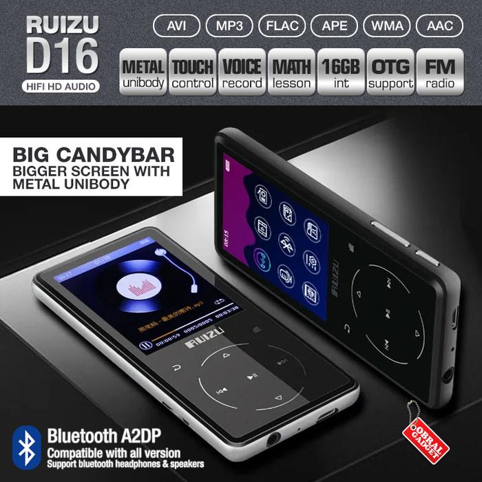 Jual Ruizu D16 MP3 MP4 Audio Player Bluetooth FLAC FM Radio Portable