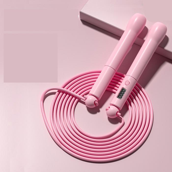 Gambar alat gym jumping skippping tali lompat ada penghitung otomatis digital - Merah Muda dari KADOJASPER undefined Tokopedia