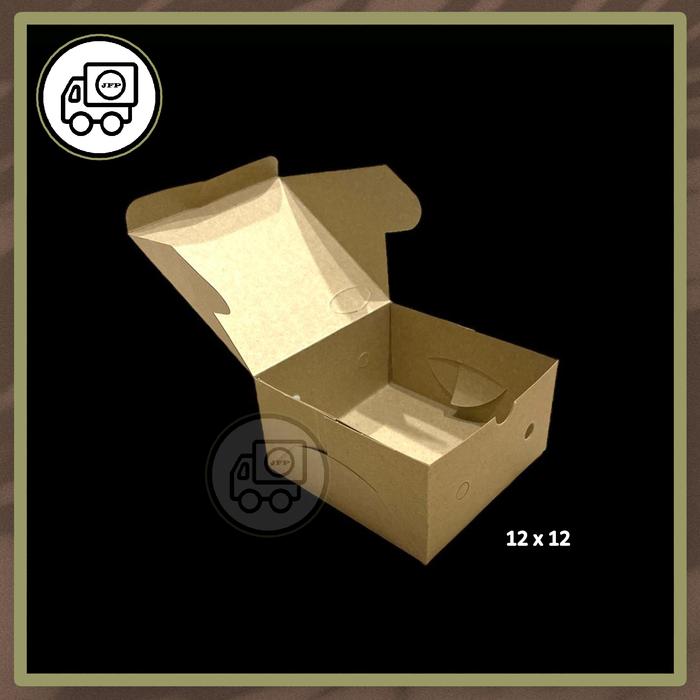 Gambar Dus Snack Box Kue 12x12 12x14 12x16 Kraft Coklat Polos isi 100 pcs - 12x12 dari Jakarta Food Packaging undefined Tokopedia