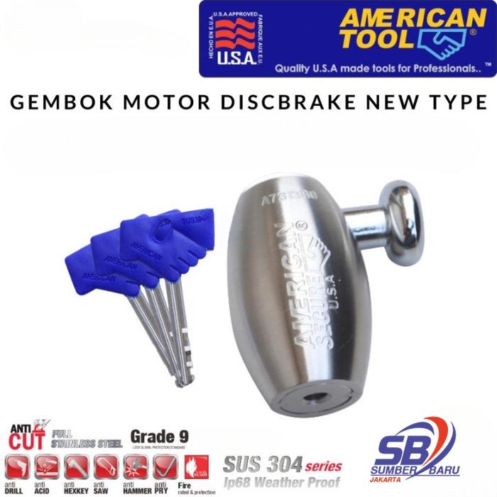 Gambar GEMBOK KUNCI PENGAMAN CAKRAM MOTOR AMERICAN TOOL - A731380 BULAT dari SUMBER BARU JAKARTA undefined Tokopedia