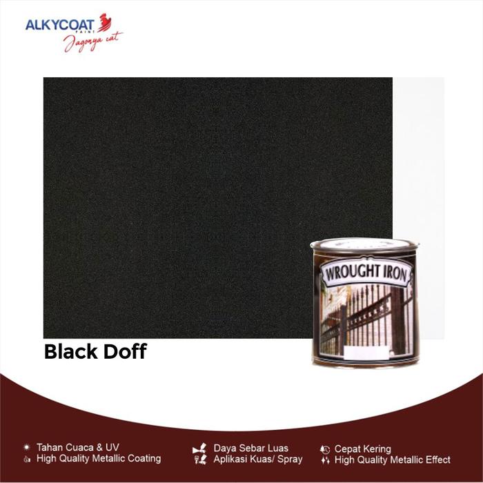 Gambar NEO ALKYCOAT WROUGHT IRON-CAT BESI TEMPA/PAGAR(ORANGE GOLD 808) 0.9L - BLACK DOFF  dari ALKYCOAT Paint undefined Tokopedia