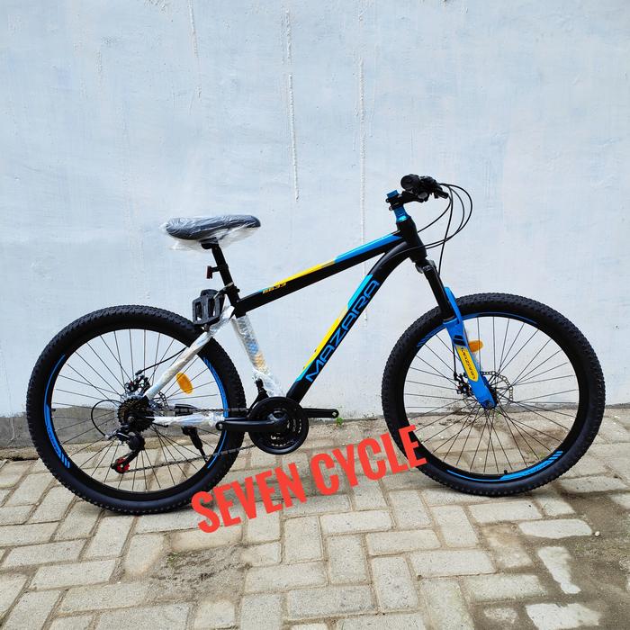 Gambar Sepeda GUNUNG MTB MAZARA 26INCH 3x7speed - HITAM BIRU dari sevencycle-toped undefined Tokopedia