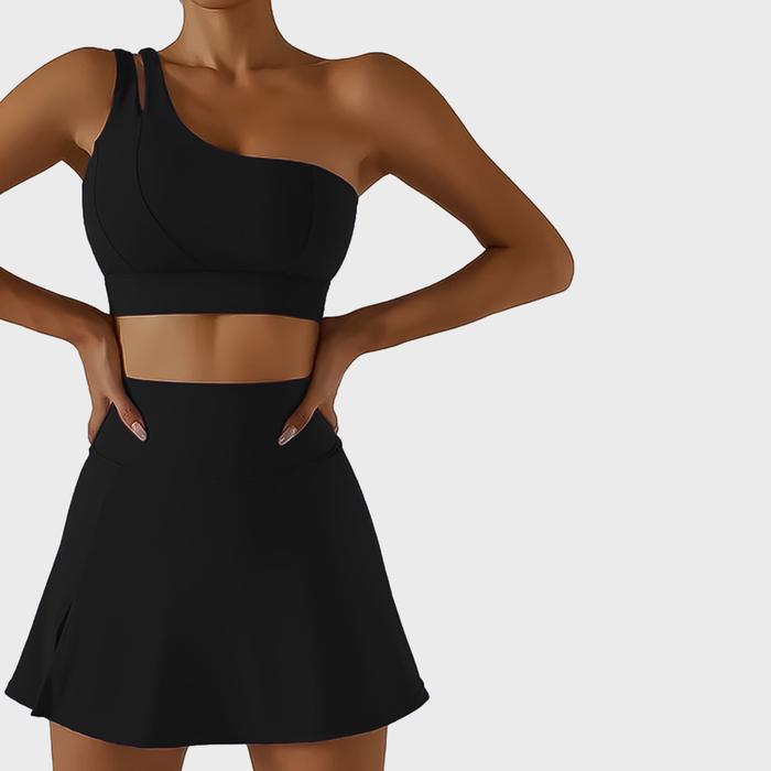 Gambar MOOTA Angelique Tennis Setelan Rok Celana Olahraga Wanita - 030 - Black Pearl dari Moota_Sportwear undefined Tokopedia