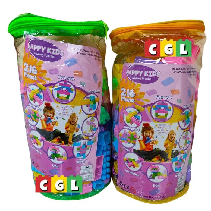 Gambar Mainan Balok Blok Besar Mr Block Buat Anak Balita Edukasi Edukatif - 216pcs HappyKid dari Cucigudangletsgo undefined Tokopedia